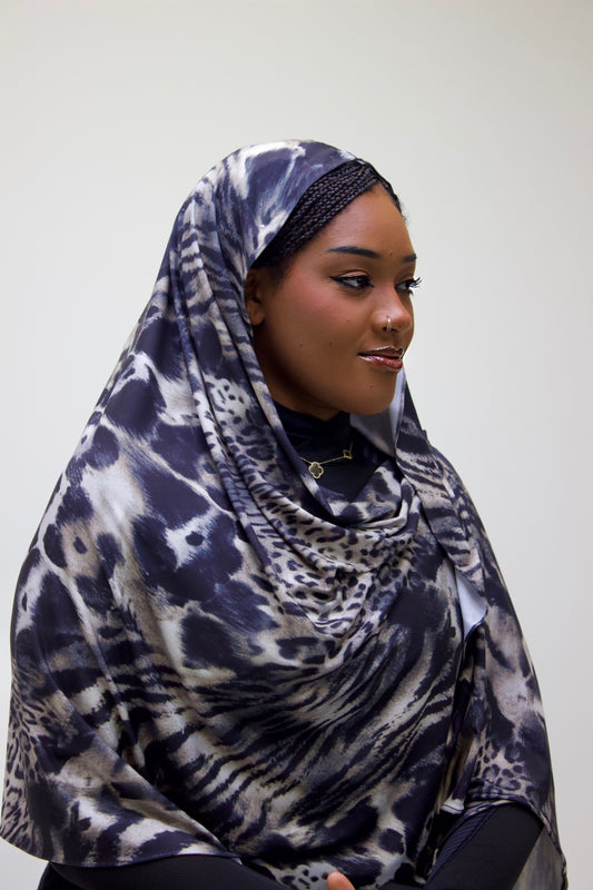 Midnight Jersey Cheetah Print Scarf