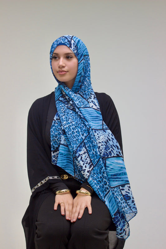 Cheetah Print Chiffon Scarf