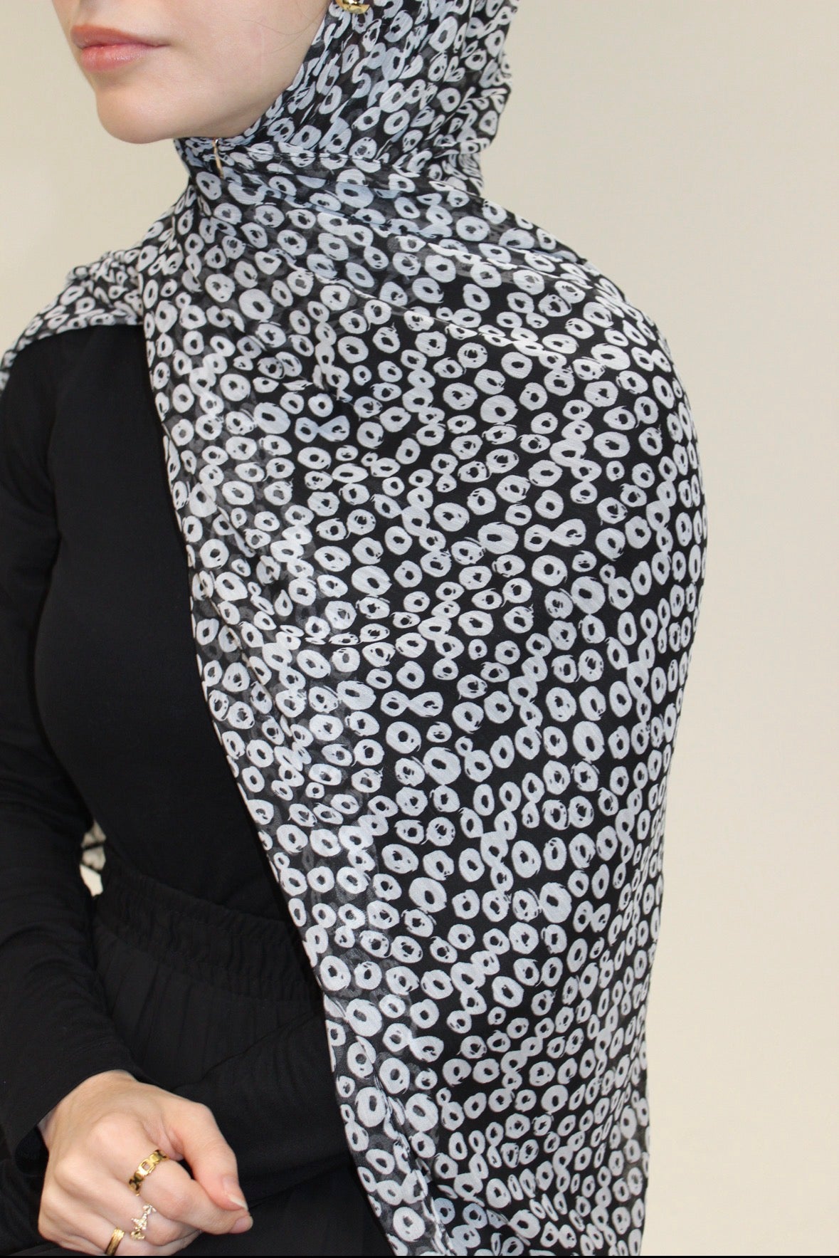 Pearly Dot Chiffon Scarf