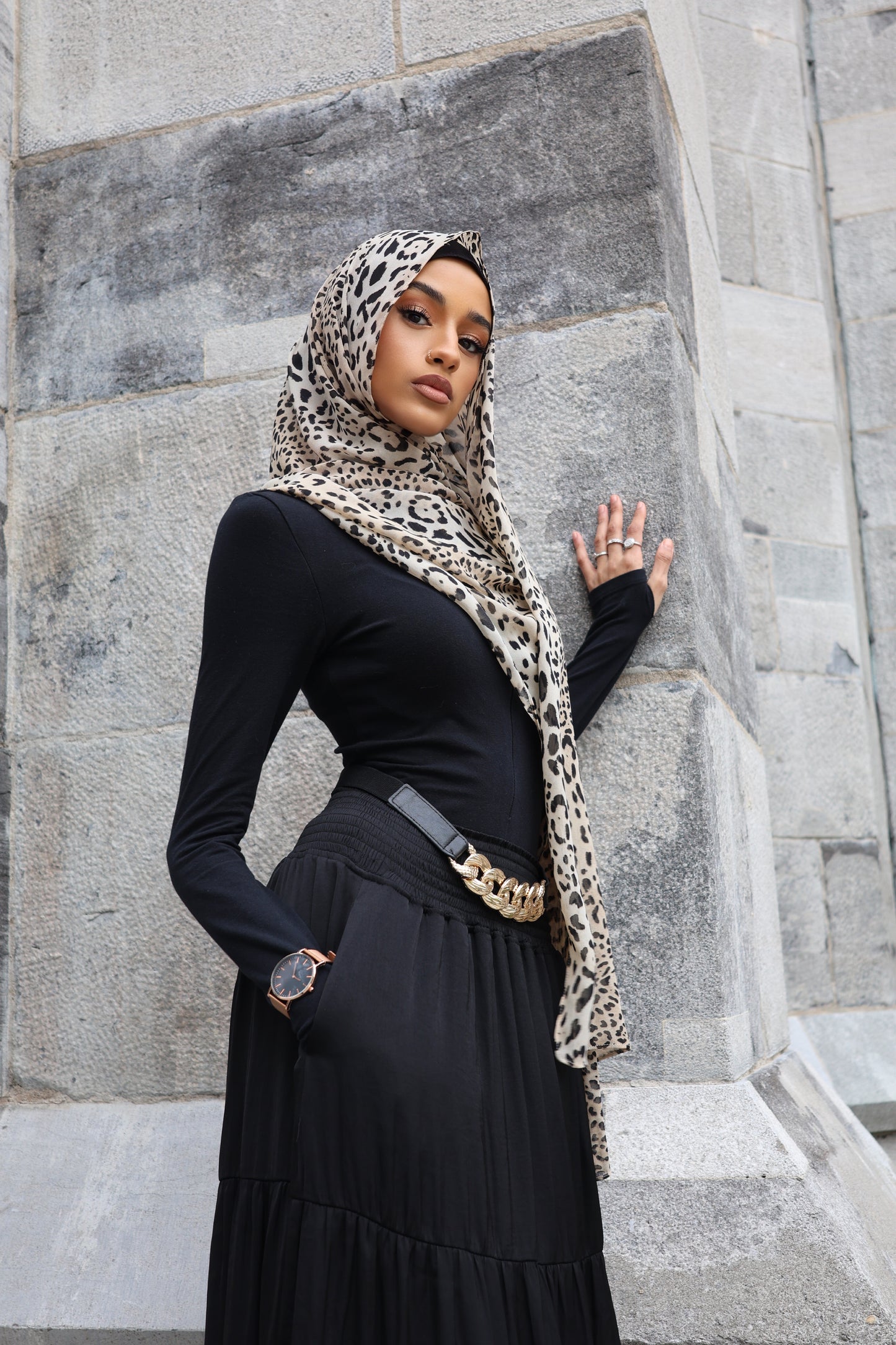 Cheetah Print Chiffon Scarf