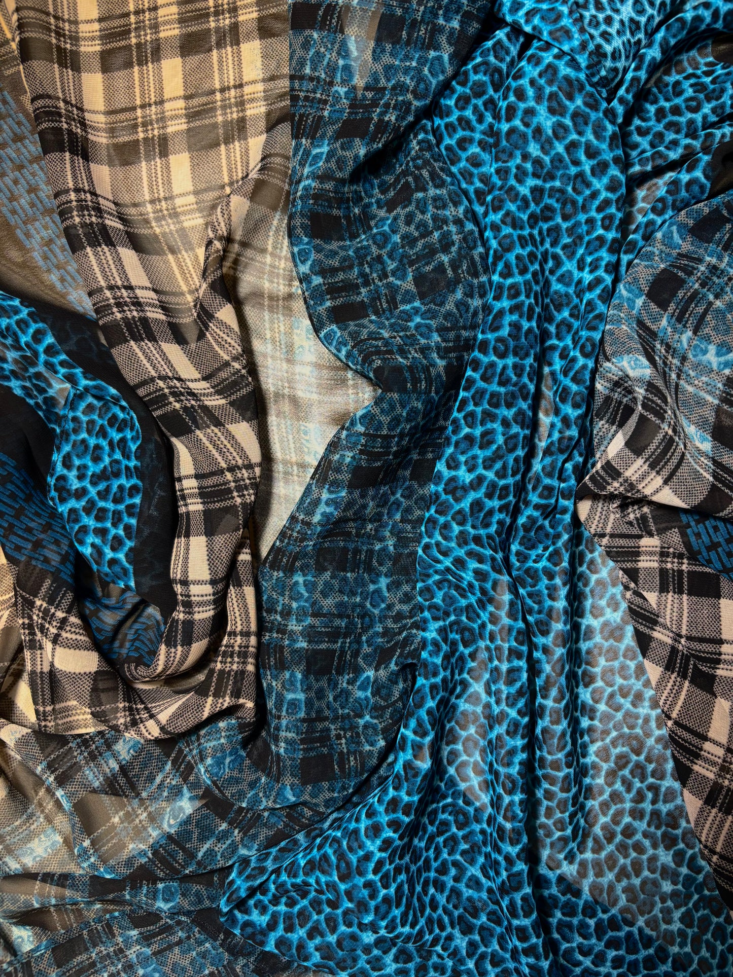 Dark Blue Cheetah Scarf