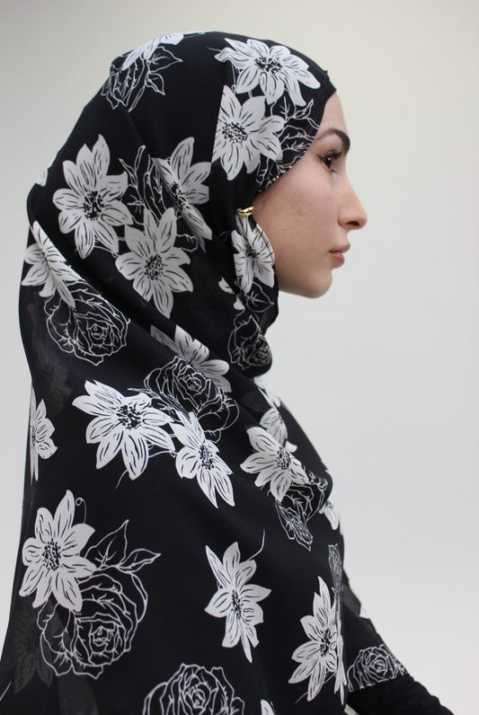 Mystical Daisy Chiffon Scarf