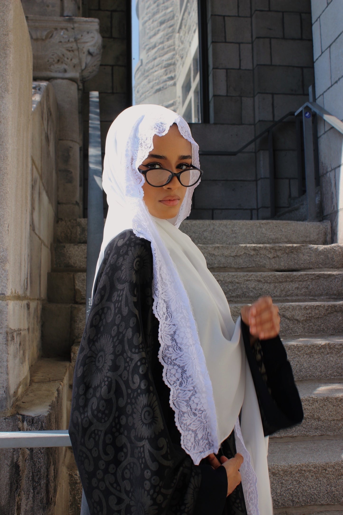 Half-Lace Chiffon Scarf