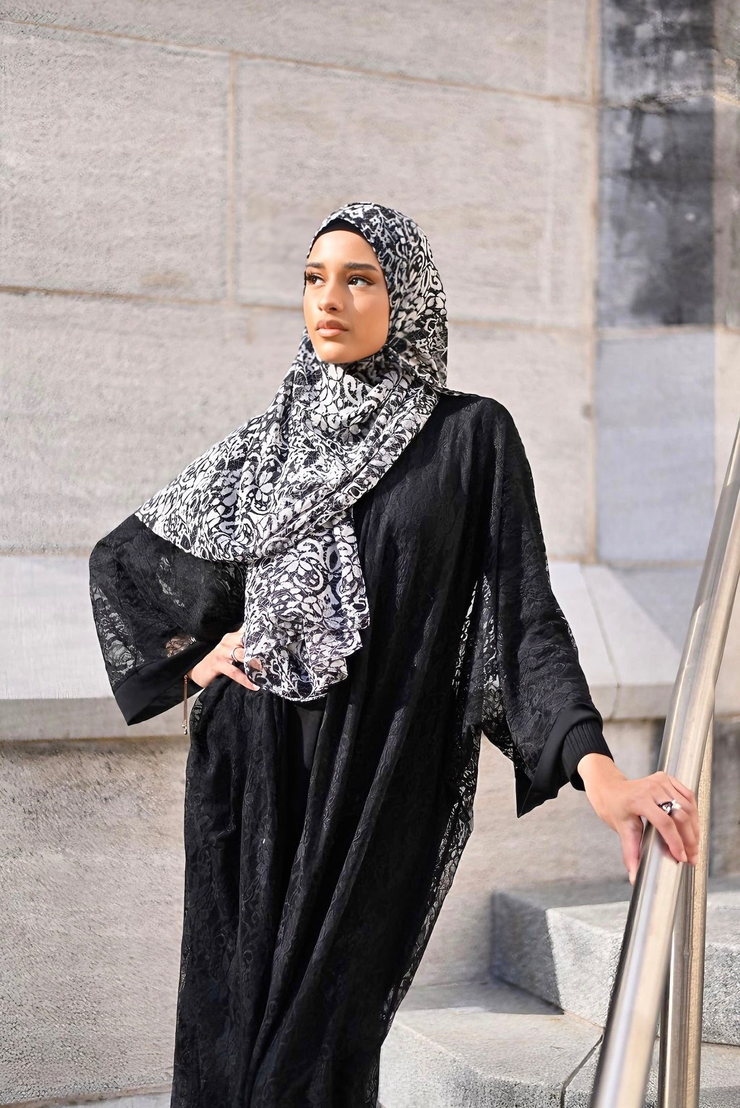 “Grey Mandella” Chiffon Scarf