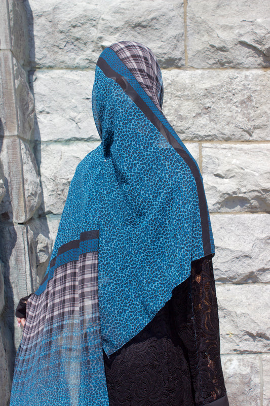 Dark Blue Cheetah Scarf