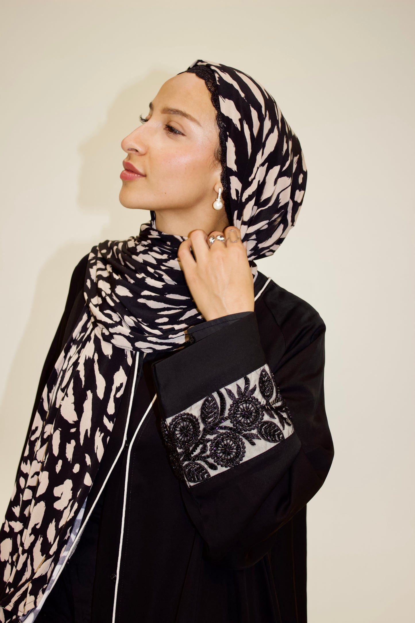 Beige Cheetah Print Premium Jersey Scarf