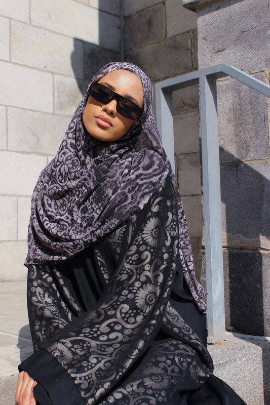 Grey Cheetah Scarf
