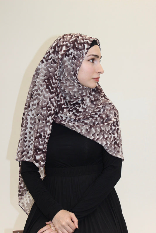 Bird Feather Chiffon Scarf