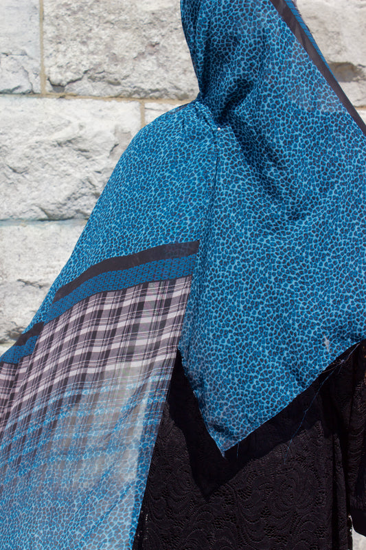 Dark Blue Cheetah Scarf