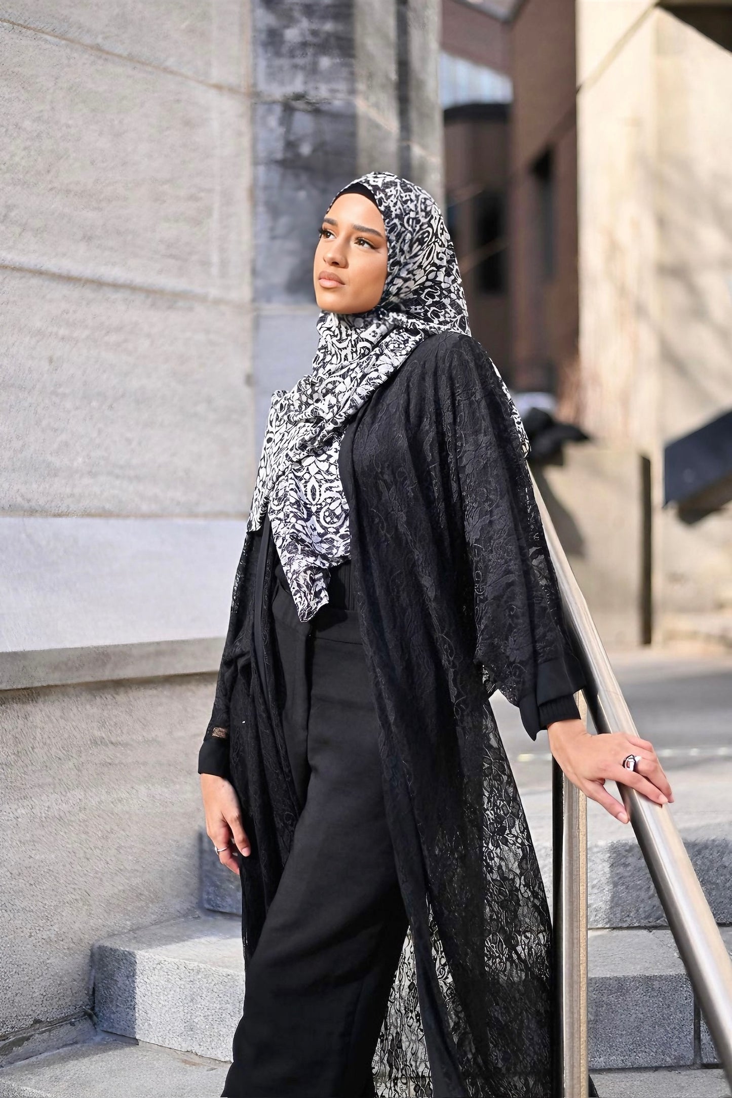 “Grey Mandella” Chiffon Scarf