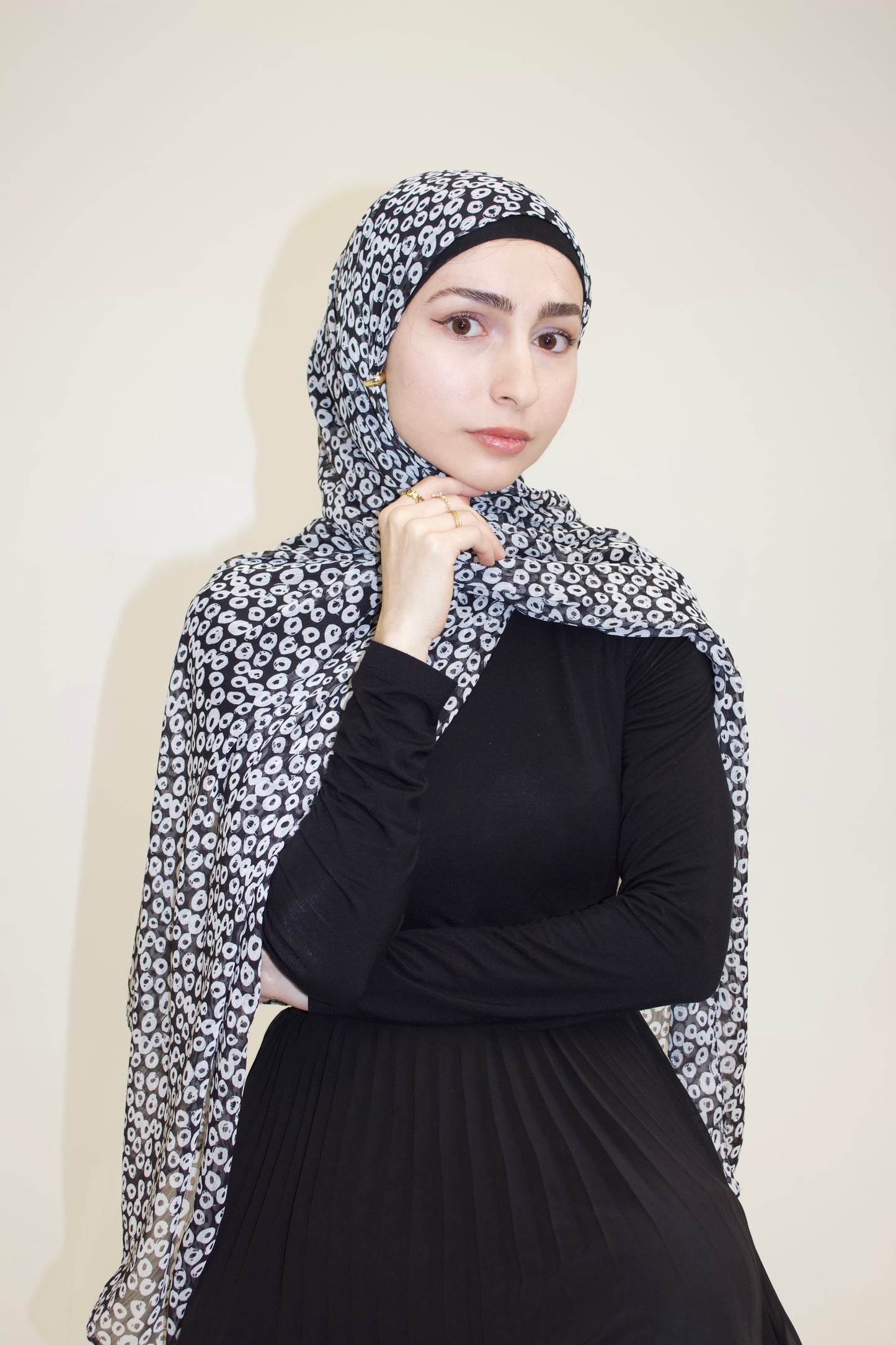 Pearly Dot Chiffon Scarf
