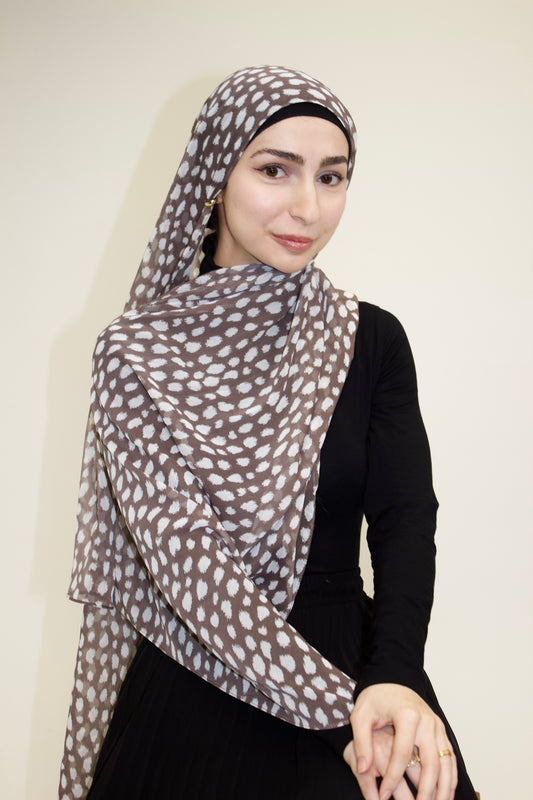 Bambi Print Chiffon Scarf