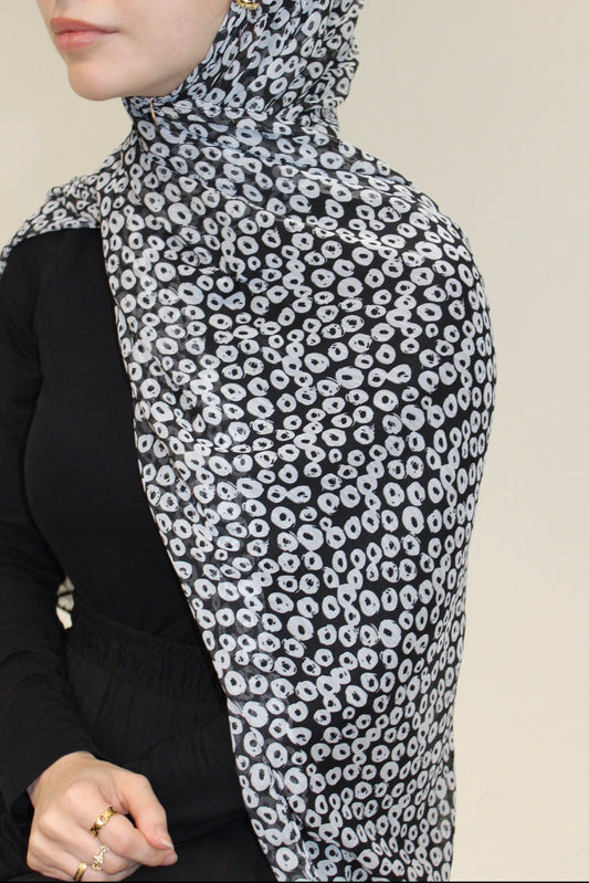 Pearly Dot Chiffon Scarf