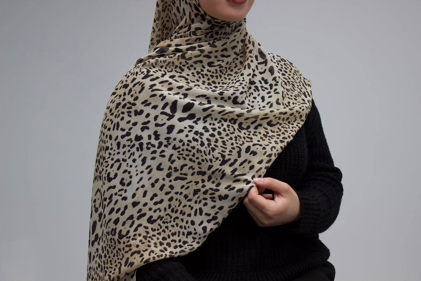 Cheetah Print Chiffon Scarf