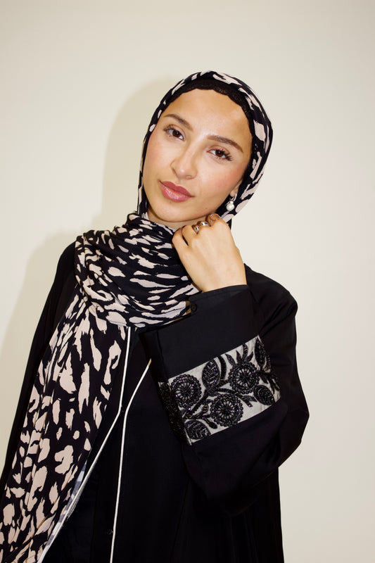 Beige Cheetah Print Premium Jersey Scarf