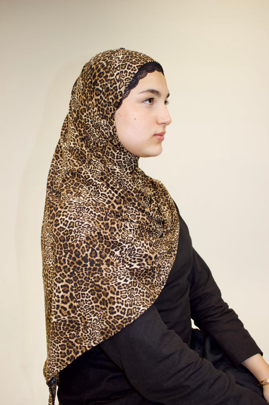 Cheetah Print Jersey Scarf