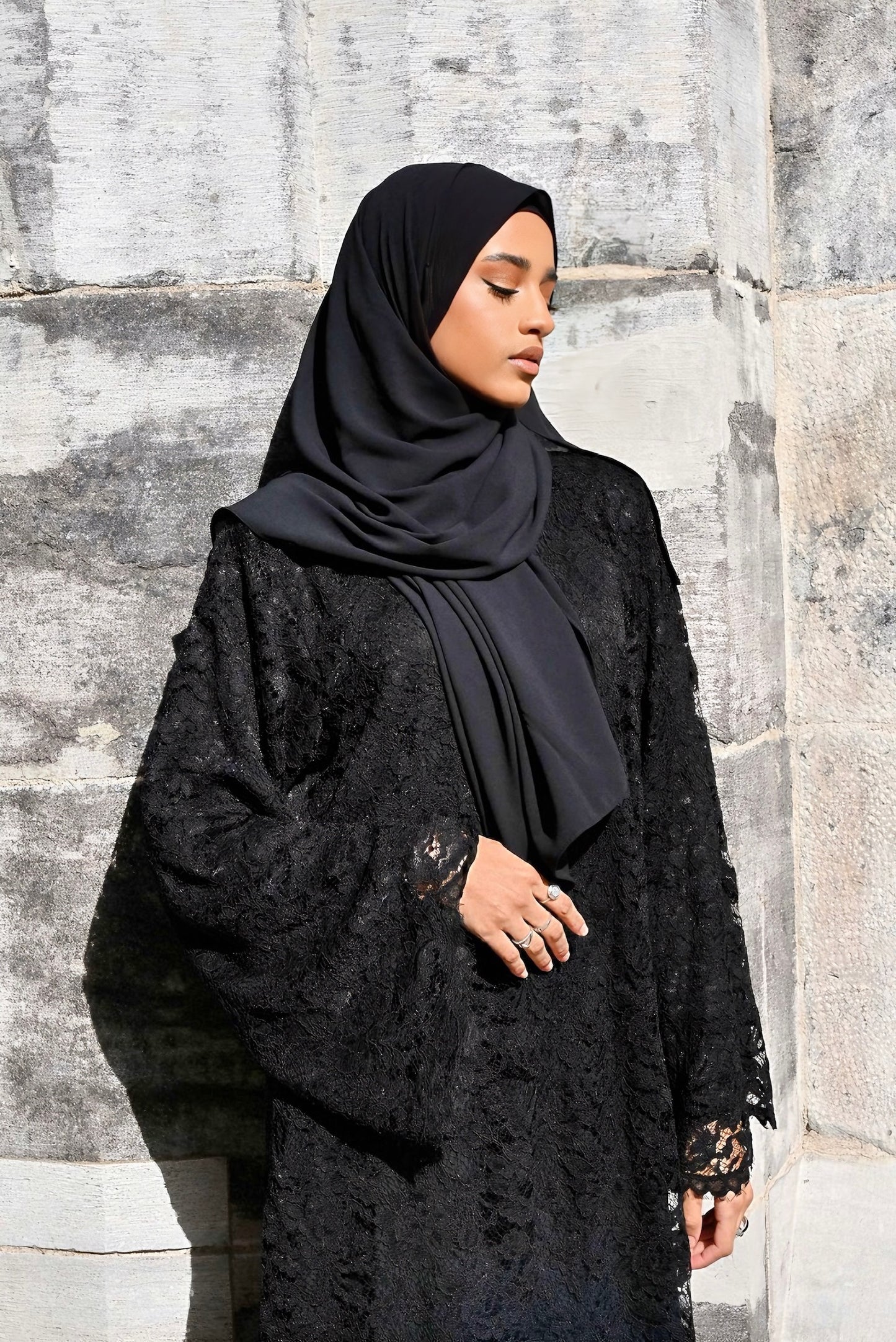 Black Lace Abaya
