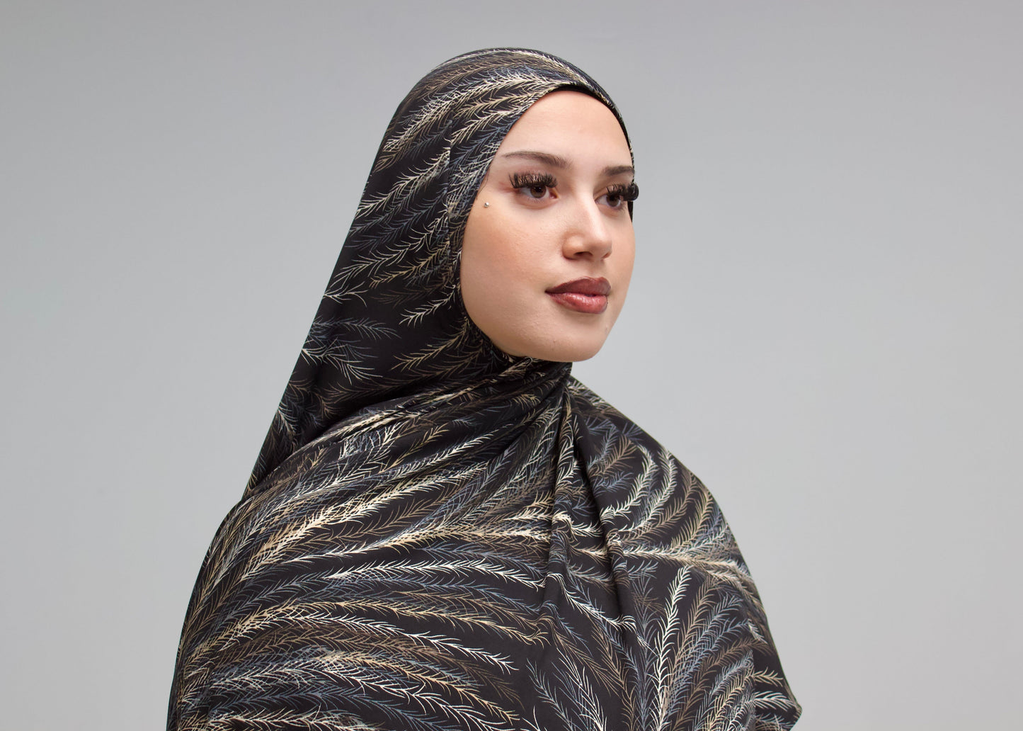 “Neutral Sage” Printed Jersey Scarf